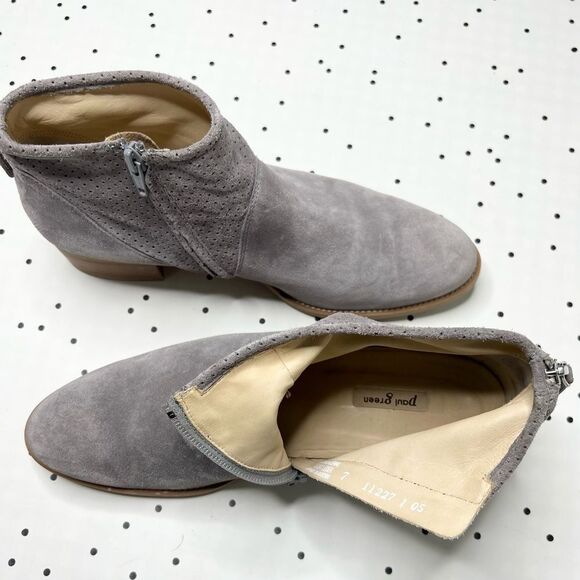 🌱 Paul Green 🌱 Addison short booties boot suede beige light brown like new 9,5 - Picture 6 of 12